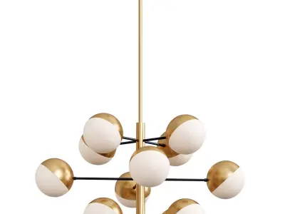 Brass Globe Sputnik Chandelier  3D model