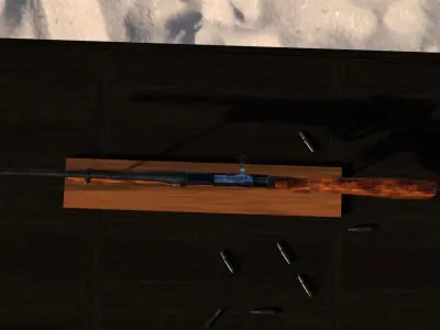 bolt rifle Low-poly 3D model