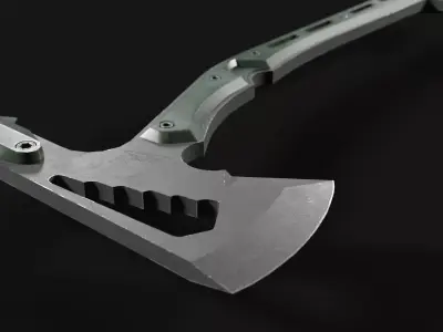Battle axe Low-poly 3D model 50