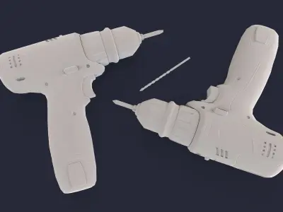 Screwdriver Drill Low-poly 3D model