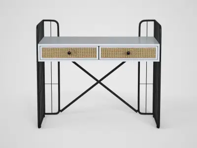 Royner study Table white finish Low-poly 3D model