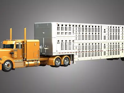 Marmon Truck Custom with Silverstar Truck Tarailer 3D Model Pack
