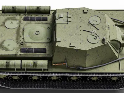 ISU 152 Tank Low-poly 3D model
