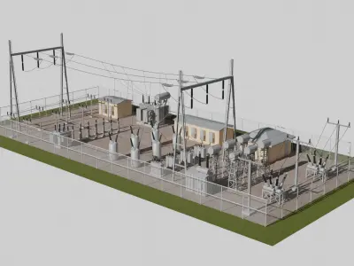 Substation Set 3 3D model