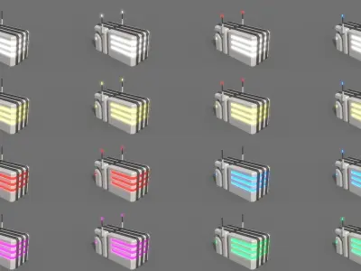 PBR Sci-Fi Building A05 Low-poly 3D model