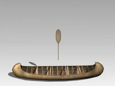 Canoe native - native Low-poly 3D model