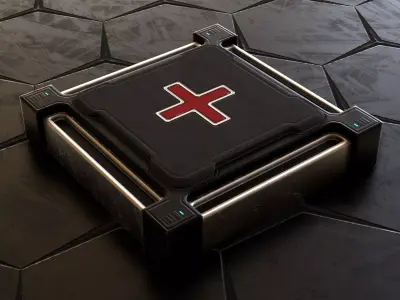 Sci-Fi First Aid Kit Low Poly Game-Ready PBR Asset Low-poly 3D model