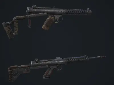 Sterling gun Low-poly 3D model