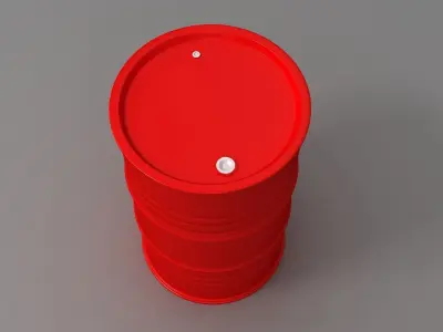 Metal Barrel Clean red 3D model