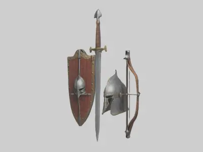 Medieval Weaponry Mod 1 Low-poly 3D model