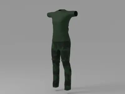 Military Uniform Low-poly 3D model