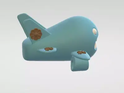 cartoon airplane 3d printable model 3D print model
