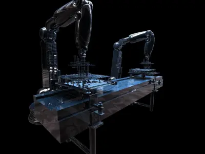 Robotic arm console Robotic automation Chip manufacturing 3D model