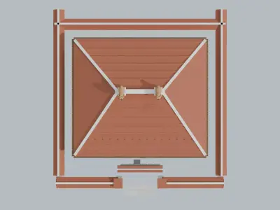 Okinawan Red-Tile House Ryukyu Traditional Minka  Low-poly 3D model