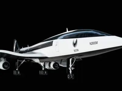  Boom Overture Supersonic Plane PBR 