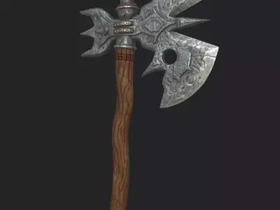 Fantasy Style War Axe Free 3D model