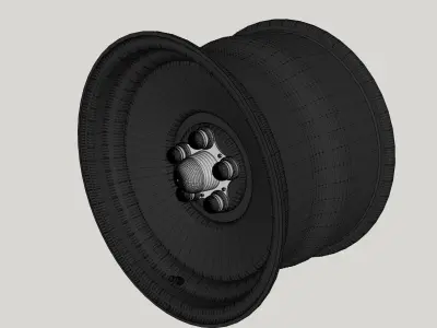 Car wheel rat rod 17 inches x 8 inches 3D model