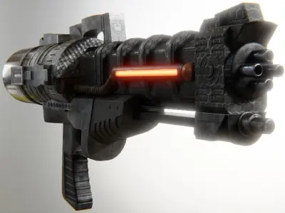 Sci-fi Gun Low-poly 3D model 24