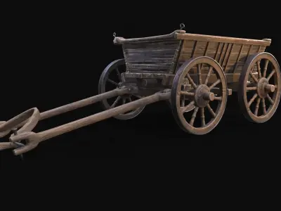 Medieval Cart Low-poly 3D model shop