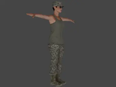 Rigged Soldier 09 3D model