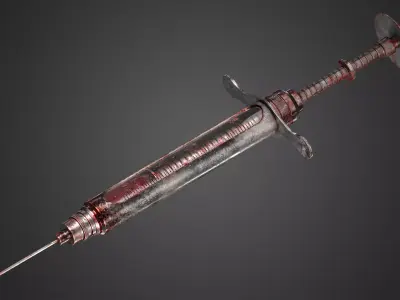 CGI - SYRINGE WITH BLOOD 3D model