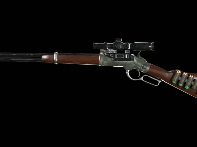 Charming shotgun Low-poly 3D model