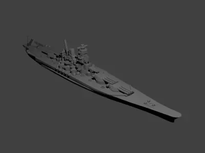 Japanese Yamato Class Battleship 3D print model