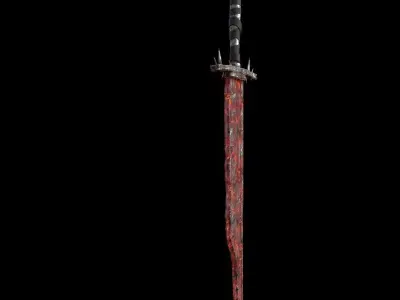 fantasy lava blade Low-poly 3D model
