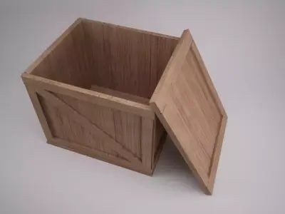 Wooden Crate 3D model 5