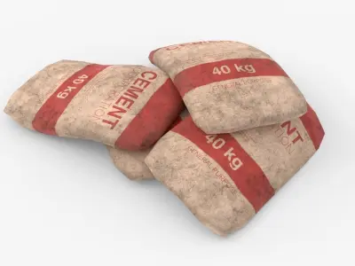 Cement Bags Low-poly 3D model