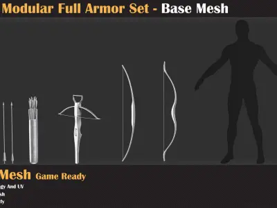320 Modular Full Armor Set - Base Mesh - VOL 31   3D model