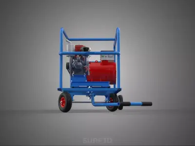 INDUSTRIAL POWER GENERATOR SYSTEM GENSET COMBUSTION ENGINE DRIVE 3D model