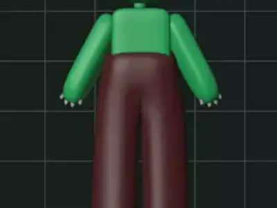 Green skinned alien Free 3D model