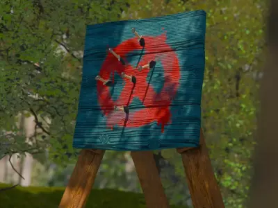 Wooden Knife Throwing Target Low-poly 3D model