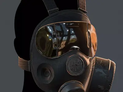 Gas mask helmet 3d model scifi Low-poly  Low-poly 3D model 44