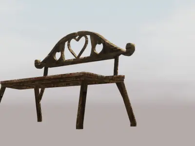 Game-Ready Low Poly Bench 3D Model for Parks and Urban Scenes Low-poly 3D model