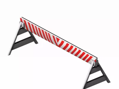 Triangle feeted long strip traffic barrier Low-poly 3D model