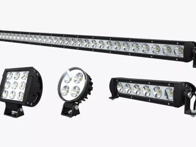 LED Light Bar Collection V2 3D Model Pack