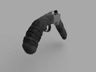 double-barreled homemade sawn-off shotgun Free low-poly 3D model