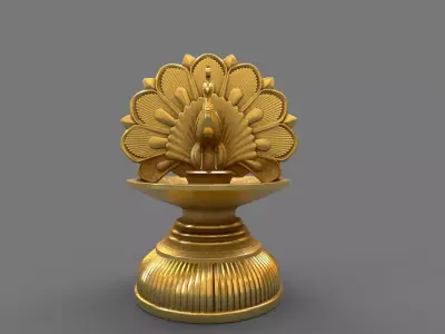 oil lamp peacock 3D model