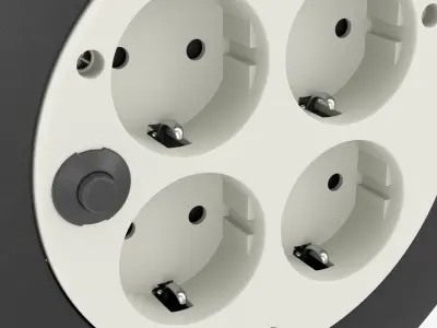 Extension cord reel with sockets 02 3D model