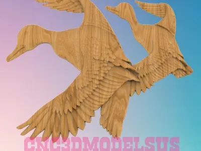 flying ducks 3D MODEL STL FILE FOR CNC ROUTER LASER 3D print model