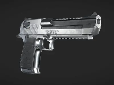 Desert Eagle Low-poly 3D model 6