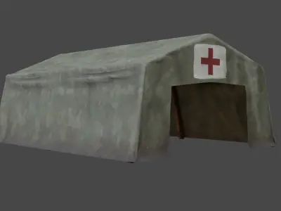 Military tent Low-poly 3D model