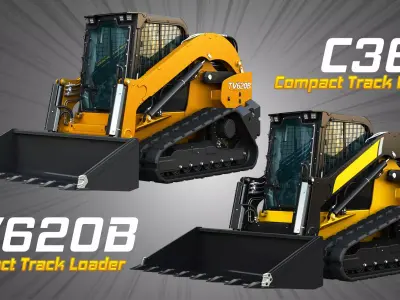 TV620B - C362 Compact Track Loaders  2 in 1 3D Model Pack