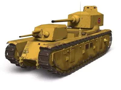 French super heavy tank FCM F1 3D model