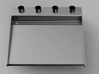 Aluminum Bait Board DIY 4 rod holder 600mm  3D model