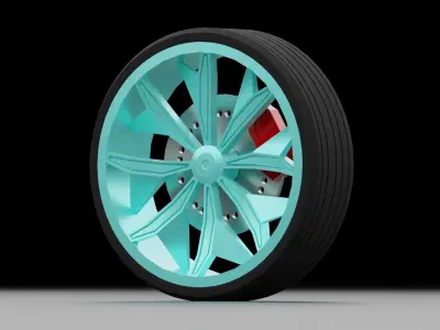 Custom Sport Wheel Free low-poly 3D model