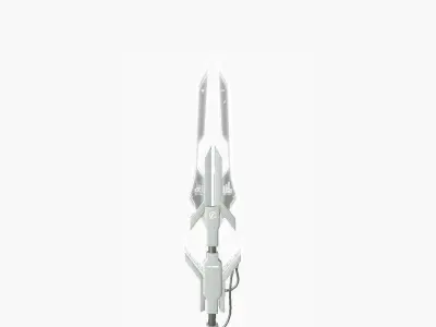 SciFi War Spear A06 Full White - Character Design Fashion Low-poly 3D model
