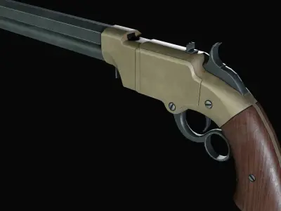 Old gun Volcanic 1855 Low-poly 3D model